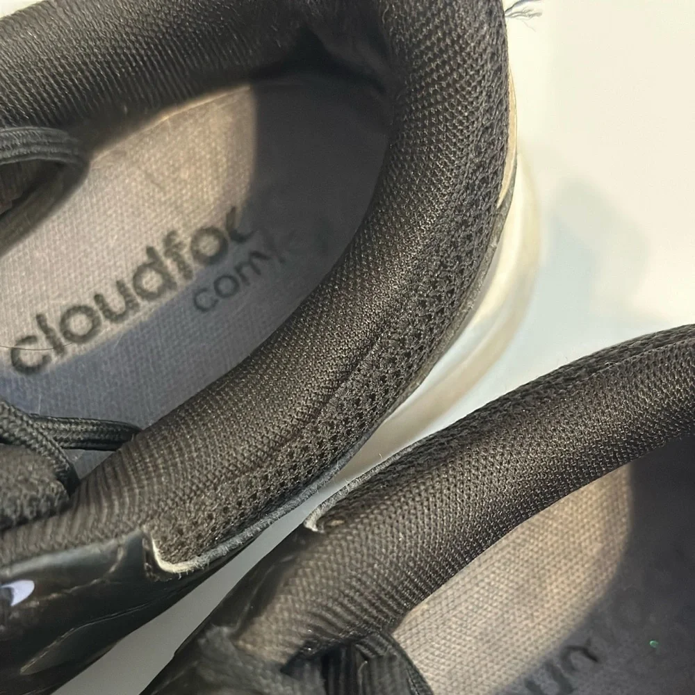 Adidas Cloudfoam Comfy Black Trainers Size 5.5 - Picture 3 of 7